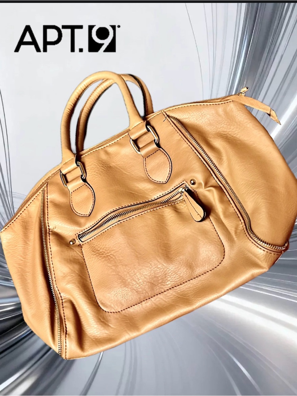Apt. 9 Tan Leather Satchel Tote